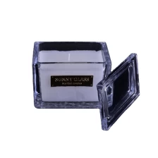 China Sunny luxury custom crystal scented square glass candle holder and lids manufacturer