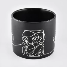 China black cylinder ceramic candle jars for home fragrance manufacturer