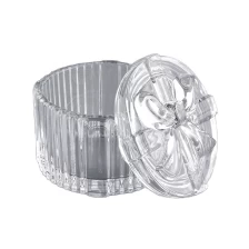 China 4oz mini glass candle containers with knot lids manufacturer