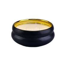 China Wholesales custom 3 wick large ceramic candle jar holders manufacturer