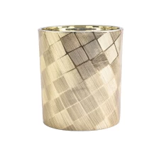 China China custom gold decorative PU material cylinder candle jars manufacturer