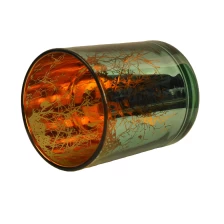 China Eco friendly cylinder custom electroplated glass candle jars 8oz 10oz manufacturer