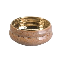 China 8 oz 10 oz large 3 wick Suppliers empty electroplating ceramic candle holders manufacturer