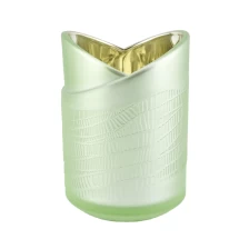 China Sunny green heart shape glass candle holder home decoration manufacturer