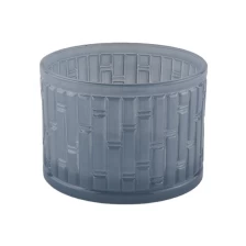 China blue color sprayed glass candle containers wholesale manufacturer