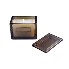 China Sunny luxury empty crystal scented square glass candle jar with lids manufacturer