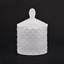 China 110ml Frosted White Glass Candle Jars with Lids Home Decor Wholesales manufacturer