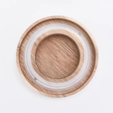 China sandal wood lid with silicone seal for glass candle vessels candle accessory wholesales manufacturer