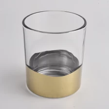 China clear glass vessel with yellow bottom, popular cylinder shape glass candle vessels 12 oz manufacturer