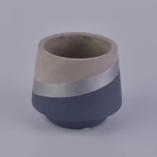 China 400ml Blue cement candle holders handmade printing candle tin home decoration manufacturer