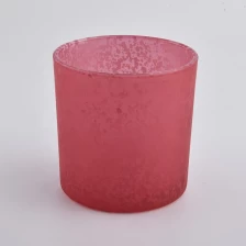 China rose pink glass cande jars wholesale candle vessels manufacturer
