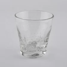 China high white glass candle jars with bubble finish manufacturer