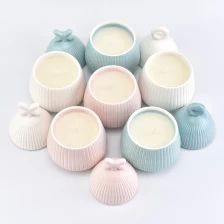 China 8oz 10oz Popular cute porcelain ceramic candle holders with lid manufacturer