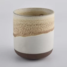 China fancy ceramic candle jars candle containe, round bottom ceramic vessel for home decor manufacturer