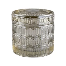 China Hot sales luxury empty decorative glass jar for candle making and lid manufacturer