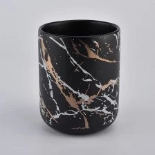 China matt black ceramic candle jars with custom printing manufacturer