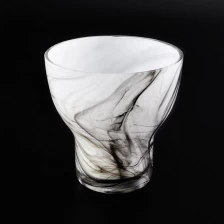 China hand made glass vessel with unique design, 320 ml glass candle jar wholesales manufacturer