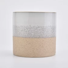 China multi color ceramic vessel foe candle making, cylinder ceramic candle jars in bulk manufacturer