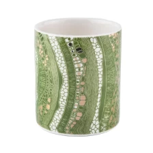 China Sunny new design Luxury custom green printing glass candle vessel containers 10oz 20oz manufacturer