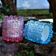 China Sunny new design luxury pink tealight crystal Glass candle jar manufacturer