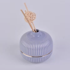 China purple round shaped ceramic bottle, unique ceramic essential oil bottles manufacturer