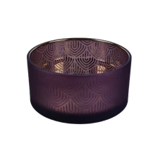 China Hot sales luxury large empty 3 wick glass candle holders 10oz 20oz manufacturer
