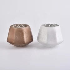 China Home decoration vintage geo frosted glass candle holders 10oz 20oz manufacturer