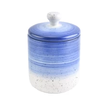 China Sunny Custom decorative blue ceramic candle holder with lid manufacturer