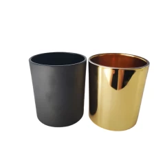 China 12 oz gold glass candle vessels, matte black glass candle jar manufacturer