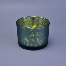 China laser printed glass candle holders, decorative glass candle vessel for holidays manufacturer