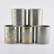 China glazed ceramic candle jars with gold printing ceramic jar candle manufacturer