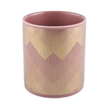China 8oz 10oz Bulk eco-friendly printed pink ceramic candle jar porcelain manufacturer
