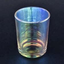 China Hot sales iridescent custom finish glass candle jar for candle making manufacturer