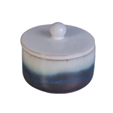 China Round glaze custom ceramic tealight candle vessel porcelain with lid  wedding occasion suppliers manufacturer