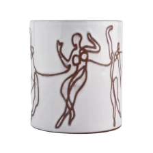 China 8 oz Suppliers empty white glaze ceramic candle holders manufacturer