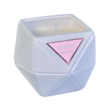 China 10oz 20oz Manufacturer custom white Hexagon candle ceramic jar manufacturer
