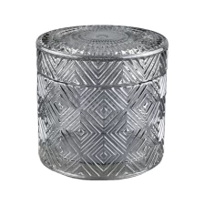 China China suppliers custom empty glass candle holders with glass lids manufacturer