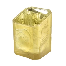 China Factory price China Trapezoid gold glass candle jars 6oz 8oz 10oz manufacturer
