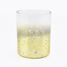 China unique glass vessel for holiday season, yellow mercury glass vessel for candle making manufacturer