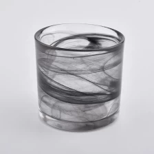 China gray colored glass candle holders wholesale manufacturer