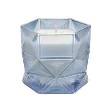 China Sunny patent design luxury hexagon empty glass candle jars manufacturer
