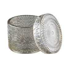 China Hot sales luxury empty glass candle jar holder with glass lid and packaging manufacturer