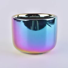 China hologram electroplating ceramic candle jars with 2 wicks manufacturer