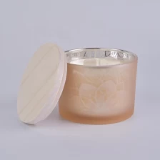 China wide glass candle vessel, glass jar for candle making wick candle jar manufacturer