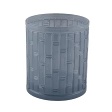 China Tansparent blue glass candle holder for home decor,  glass candle vessel for candle making manufacturer