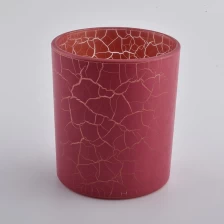 China red crack color sprayed glass candle jars manufacturer