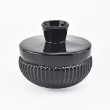 China black ceramic diffuser bottle, empty aroma diffuser bottles round shape manufacturer