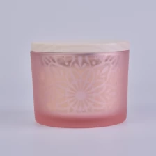 China decorative glass candle holder with wooden lid, shiny silver inside laser pattern finishing manufacturer