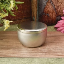 China Custom silver Metal Candle tins Metal jar with lid for cosmetic use supply manufacturer