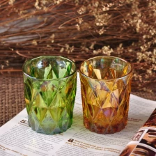China 6 oz 10 oz 12 oz Supplier geometric gold tealight glass jar for candle making manufacturer